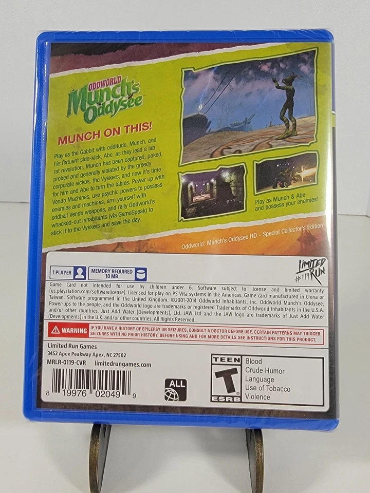 Oddworld Munchs Oddysee (PlayStation Vita, 2014) Limited Run Games - New Sealed - Image 3 of 4