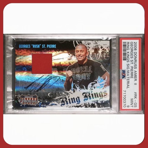 2008 Donruss Americana Georges St. Pierre Ring Kings Sig Material PSA 9 Rookie