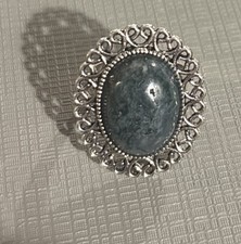 Green Agate Stone Adjustable Ring