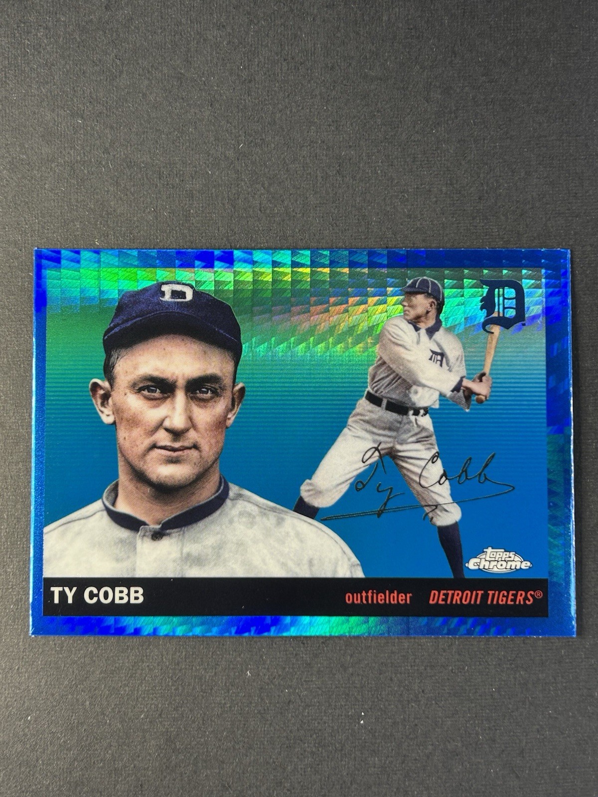 Ty Cobb 2025 Topps Chrome Platinum #492 Blue Prism Refractor Detroit Tigers