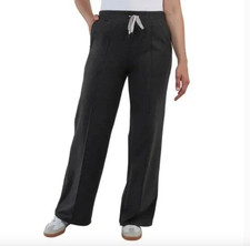 NEW Kirkland Signature M Women's Lightweight Pintuck Pants Black Grey