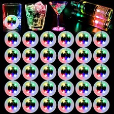 LED Coaster, 30 Pack Colorful Light Up Coasters for Drinks, Led Bottles Light...