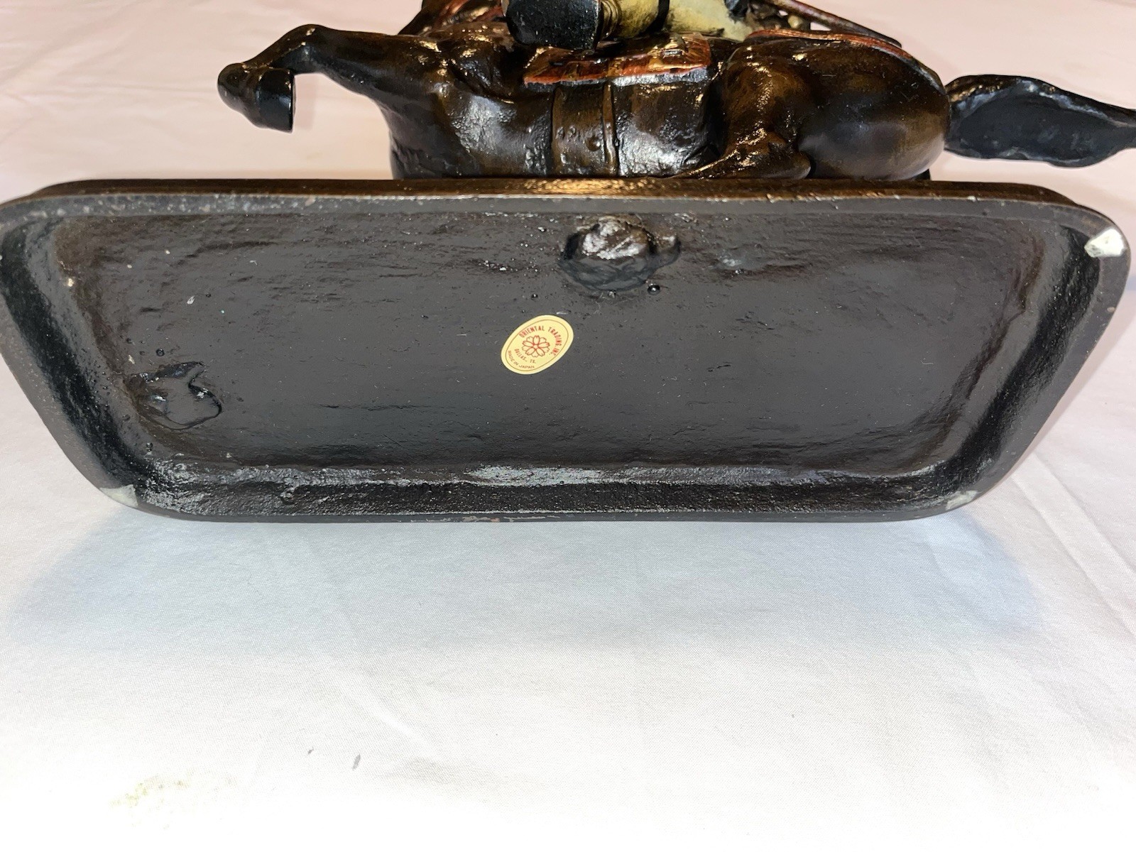 VTG Japanese Bronze Samurai Warrior on Horseback Statue 14x23 (Masashige style)