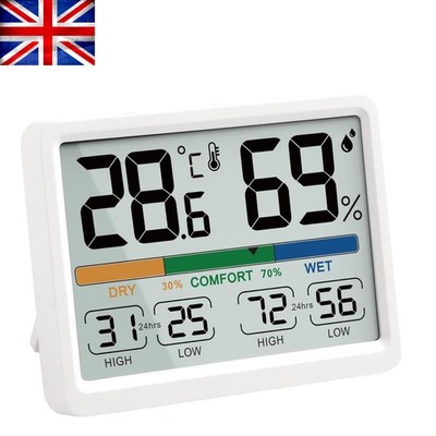 Hochgenaues digitales Thermometer und Hygrometer - LCD-Display, Batterie enthalten