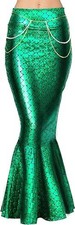 Adult Metallic Hologram Shiny Mermaid Skirt Costume Role Play for Halloween