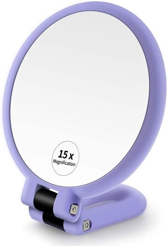 Magnifying Hand Held Mirror 1X 15X Double Side Folding Portable Makeup Mirror - 第 3/18 張圖片