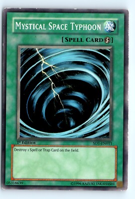 Yu-Gi-Uh Mystical Space Typhoon #SD1-EN011 Structure Deck: Dragon's Roar tcg LP