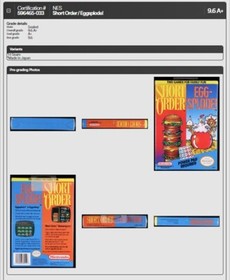 Short Order / EGG-Splode! New Nintendo NES Factory Sealed WATA Grade 9.6 A+ Mint