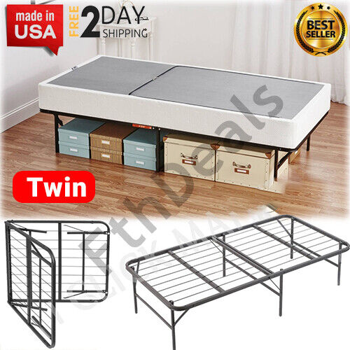 Twin Size Frame Bed Metal Platform, Best Foldable Twin Bed Frame