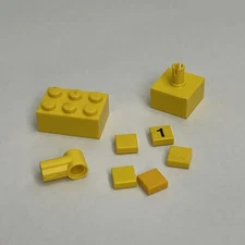 Lego 3070 4729 3002 32013 42127 Yellow Replacement Add-on Pieces Parts Lot of 8