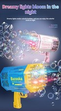 Bubble Gun Rocket 69 Holes Soap Bubbles Machine Gun Shape Automatic Blower 