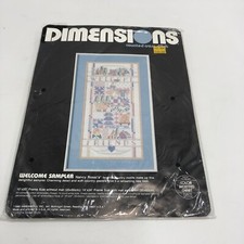 Dimensions VTG Counted Cross Stitch "WELCOME SAMPLER" 3656 10"x 20" New Sealed.
