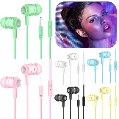 1M 3.5mm Wired Earbuds Earphones In Ear Headphones With Mic For IOS Android MP3