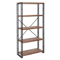 BüCherregal MCW-A27, Standregal, 165X80Cm 3D-Struktur 5 Ebenen, Wildeiche