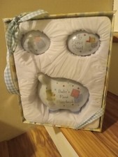 VINTAGE NEW Baby My First Keepsake Set Piggy Bank, first tooth, first curl NRFB