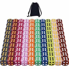 AUSTOR 100 Pieces 6 Sided Game Dice Set 10 Pearl Colors  Assorted Colors 