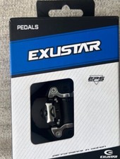 Pedales MTB Exustar PM816 plataforma sin clip SPD 9/16" eje cromado compuesto negro