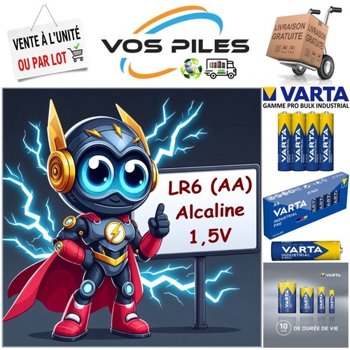 Piles LR6 AA MN1500 E91 LR06 AM3 Varta Industrial ( Alcaline 1,5V 2970 mAh ) - Photo 1/11