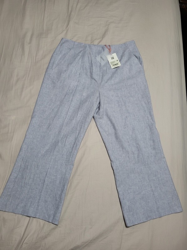 Vince Camuto Women's Dress Pants Blue/White  Striped  Size 12