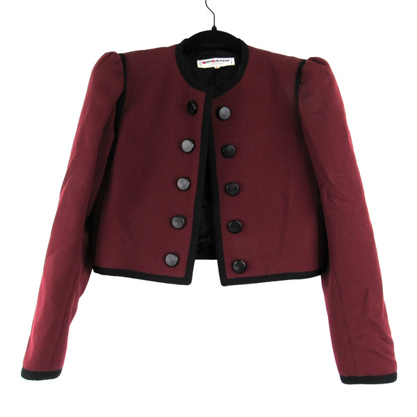 Yves Saint Laurent Pre-Owned Puffed Long-Sleeved Cropped Vintage Jacket SZ 36