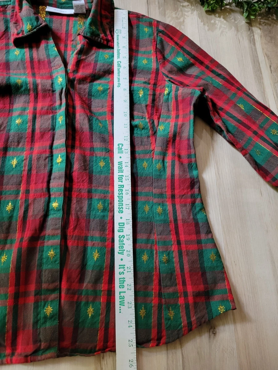 Womens christmas top plaid shirt