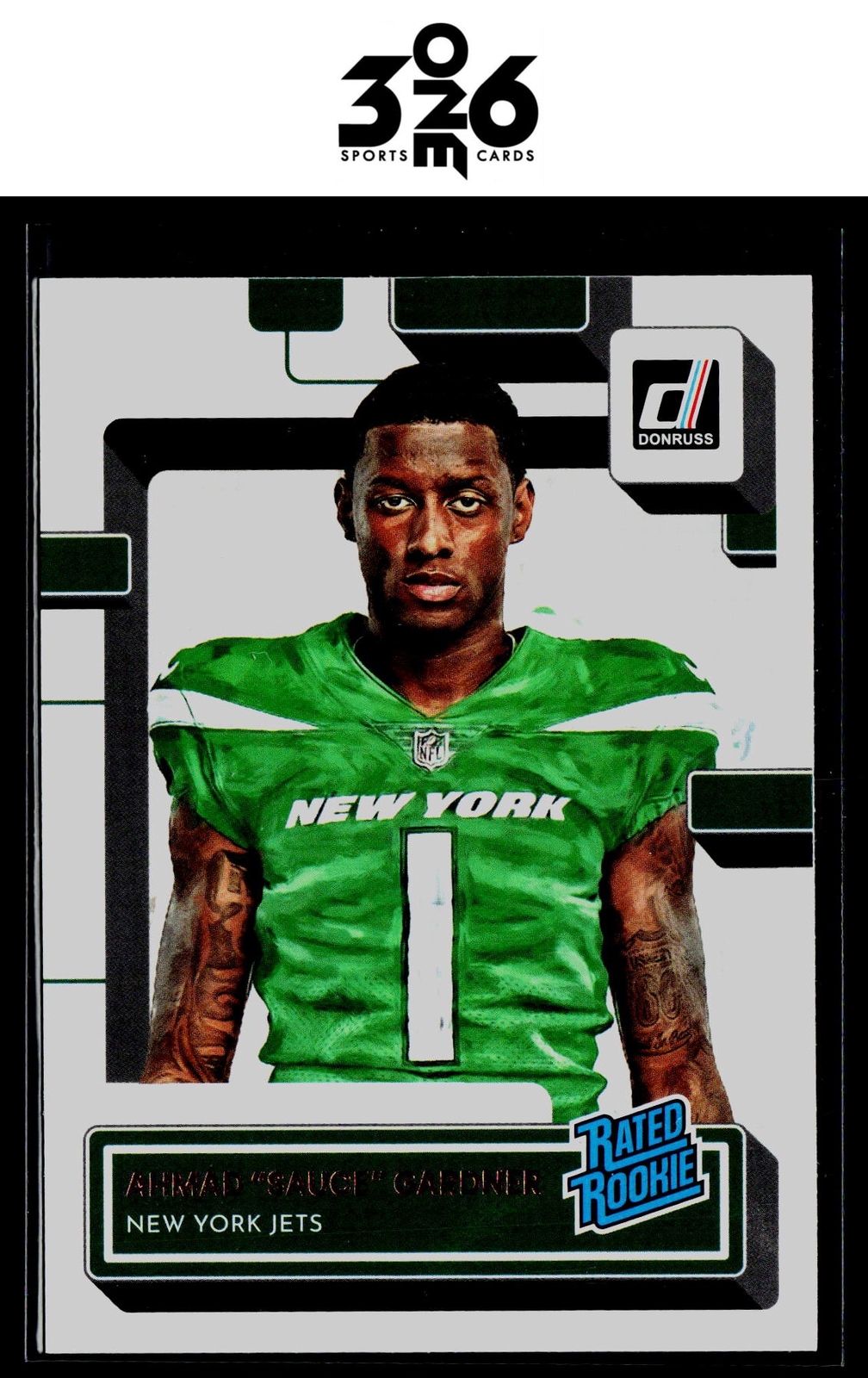 Ahmad "Sauce" Gardner 2022 Donruss Rated Rookies Portrait #328 RC