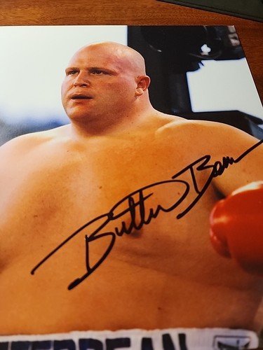 Caja de lucha libre profesional exclusiva BUTTERBEAN Eric Esch autógrafo 8x10 - Imagen 2 de 4