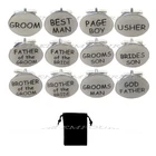 Cream oval mens wedding cufflinks cuff link Groom best man usher page gift