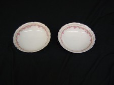 Lot of 2 Vintage Dessert Bowls TK Thuny Czech Rose Garland 6 1/2" Round VGC