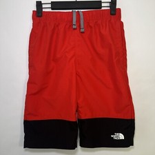 The North Face Flashdry Shorts Boys Size L Large Red Black Swim Trunks Board EUC