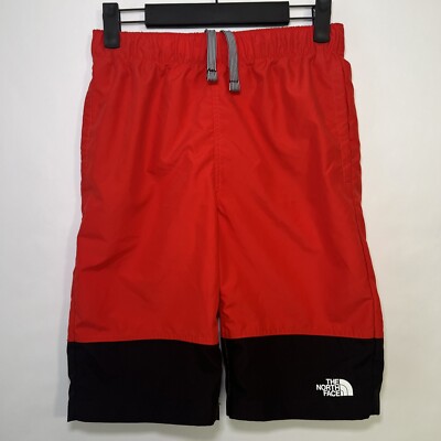 The North Face Flashdry Shorts Boys Size L Large Red Black Swim Trunks  Board EUC