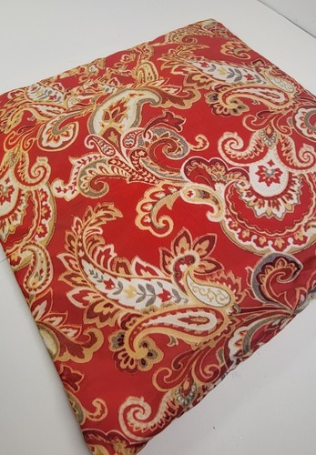 Red Paisley Pillow Shams 2 Jacobean Zippered Throw Decor 17" Square - Picture 2 of 7