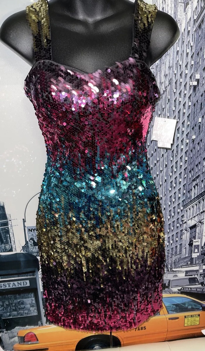 NWT Marc New York Multi Sequin Square Back Sheath Party/ Cocktail Dress Sz  2 | eBay