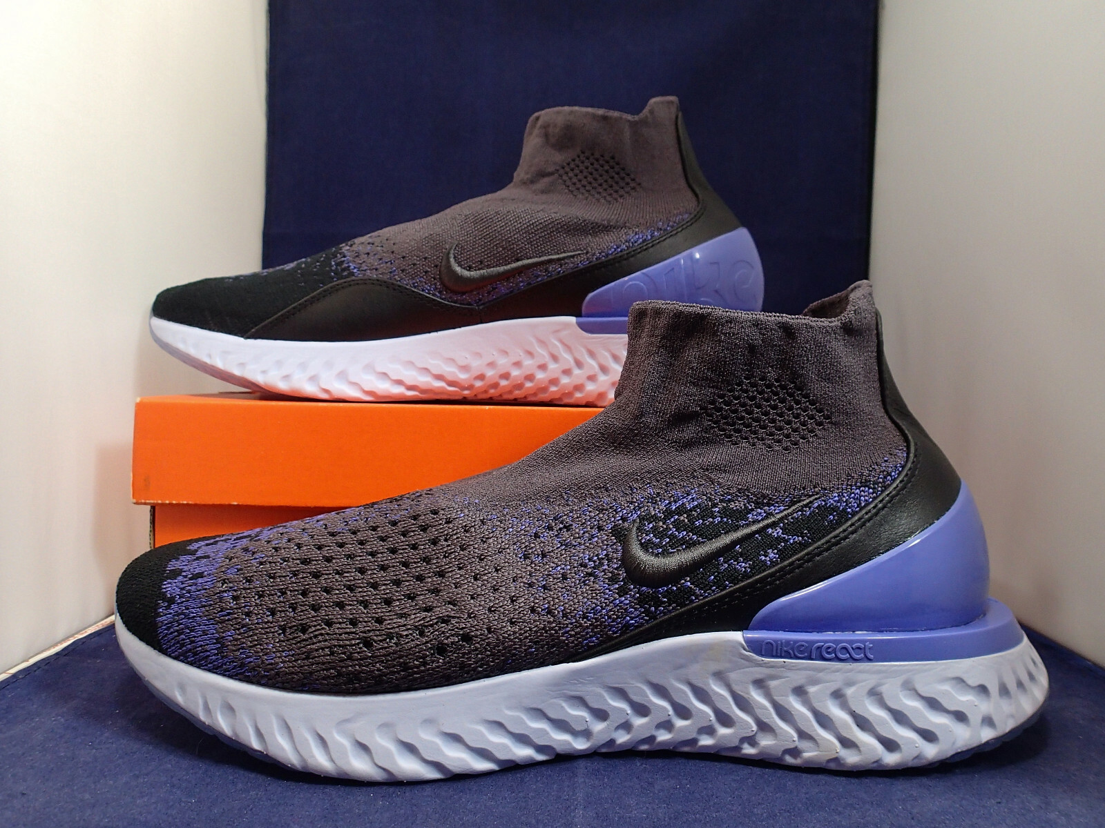 nike rise react flyknit thunder grey