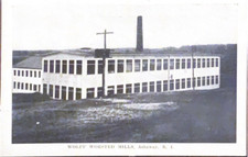 Postcard Wolff Worsted Mills, Ashaway, Rhode Island, Factory Smokestack AM Simon