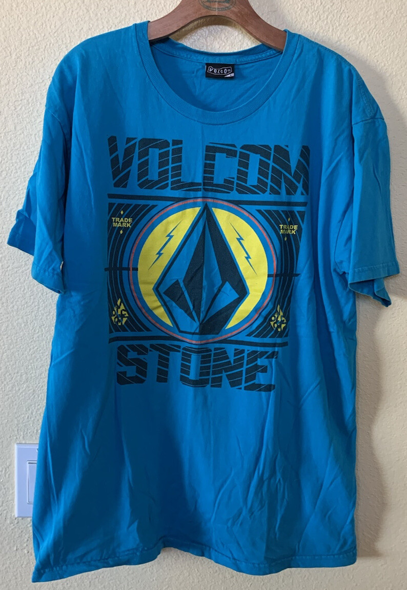 Volcom 青 Tシャツ コットンビンテージL