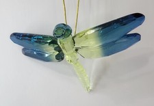 Acrylic Dragonfly Hanging Ornament Blue Green Yellow 6 Inch