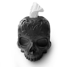 Tissue Box Cover Gothic Skull for Countertop, Modern, Vanity, Dresser, Organizer