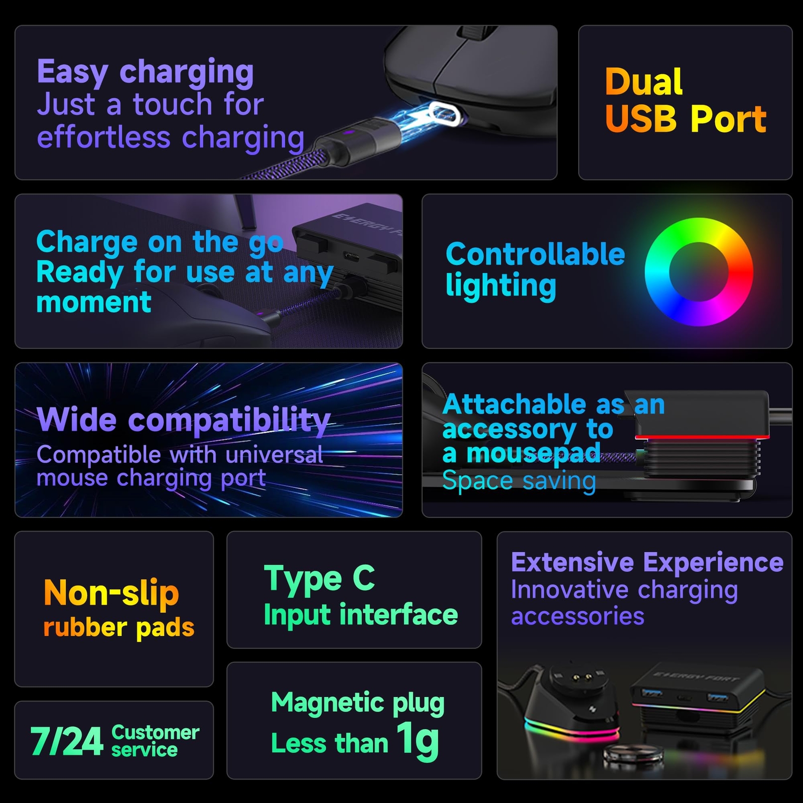 for G Pro X Superlight 2 Gaming Mouse Charging Dock for Razer Viper V3