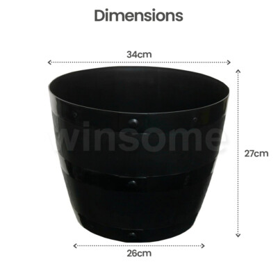 Half Barrel Planters for Garden Saucer Pot Plastic Plant In/Outdoor Flower  Pots | eBay
