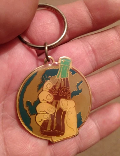 Vintage Coca Cola Coke Advertising Metal Keychain Soda Advertising Collectible