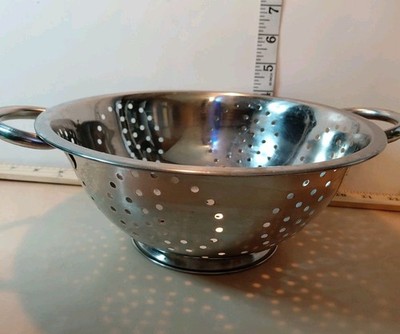 Cute Stainless Kitchen Colander Heart Design 9'' X 4'' Some Rust.