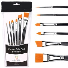 6 PCS Face Paint Brush Set Artist Brushes For Body Acrylic Watercolor Oil