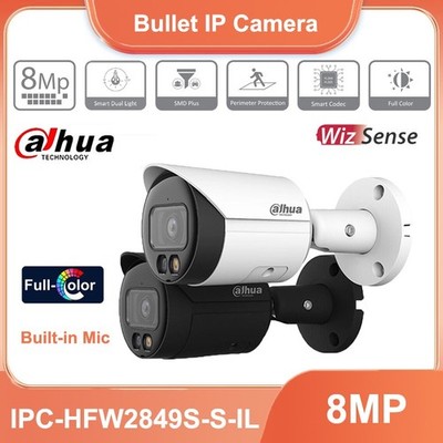 Dahua 8MP Night Color PoE SMD+ Camera Smart Dual illuminators IPC-HFW2849S-S-IL