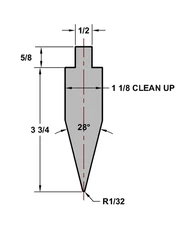 RITEWAY PRESS BRAKE DIE 30 DEGREE FORMING PUNCH #43 12 INCH 