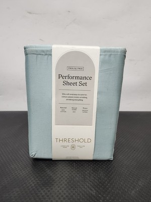 Solid Performance 400 Thread Count Sheet Set Light Teal - Twin/Twin XL New