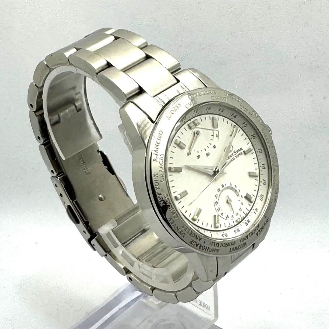 ORIENT World Time Automatic Watch White Dial Back… - image 4