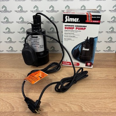 Simmer 2955 Automatic Submersible Sump Pump 1/3 HP Tethered Float Switch