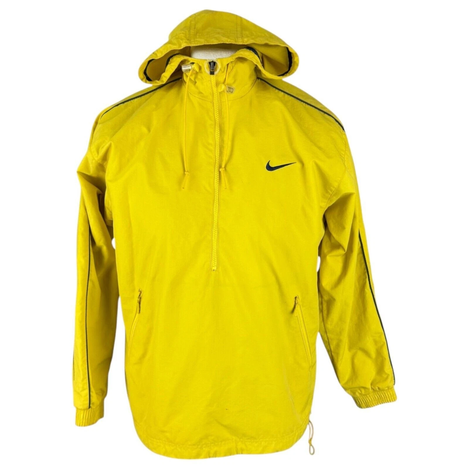 Nike Jacket Small Men's Yellow Vintage Windbreaker Logo Lightweight Pullover Y2K