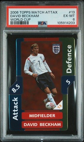 David Beckham 2006 Topps Match Attax World Cup #13 PSA 6